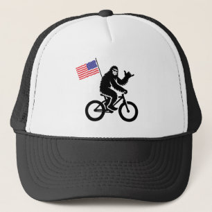 Bigfoot Cycling American Flag Trucker Hat