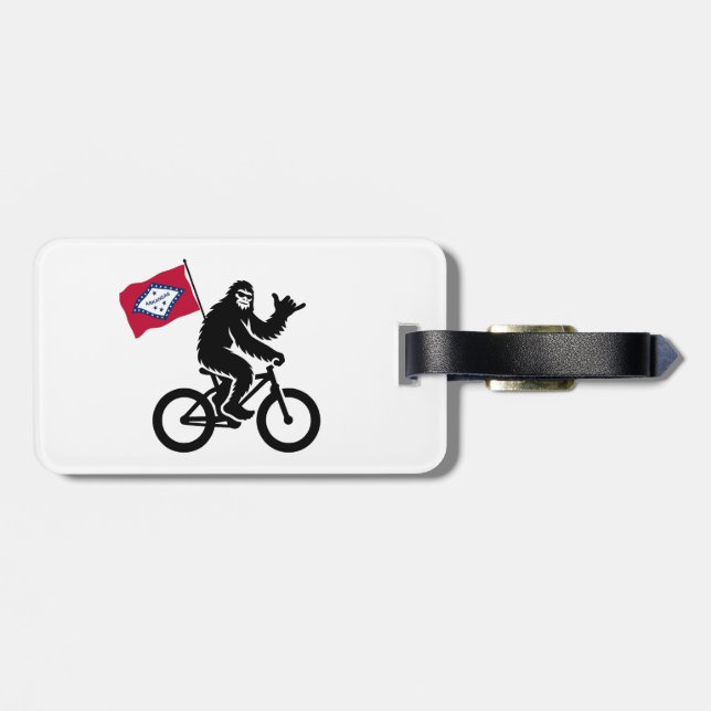 Bigfoot Cycling Arkansas Flag Luggage Tag (Back Horizontal)