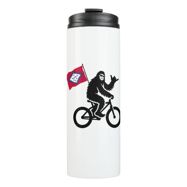 Bigfoot Cycling Arkansas Flag Thermal Tumbler (Front)
