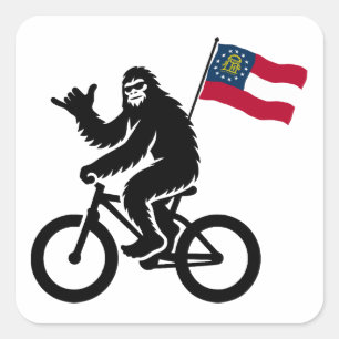 Bigfoot Cycling Georgia Flag Square Sticker