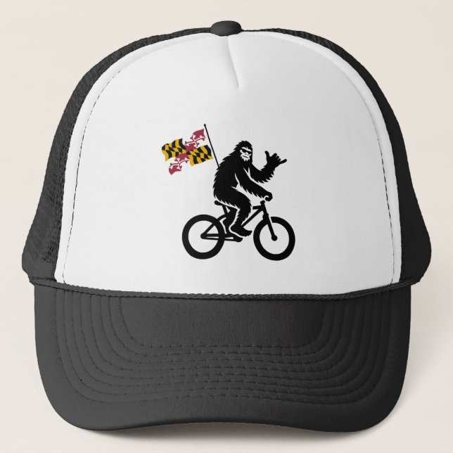 Bigfoot Cycling Maryland Flag Trucker Hat (Front)
