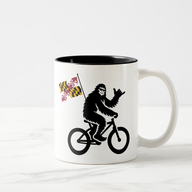 Bigfoot Cycling Maryland Flag Two-Tone Coffee Mug (Right)