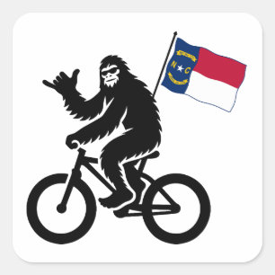 Bigfoot Cycling North Carolina Flag Square Sticker