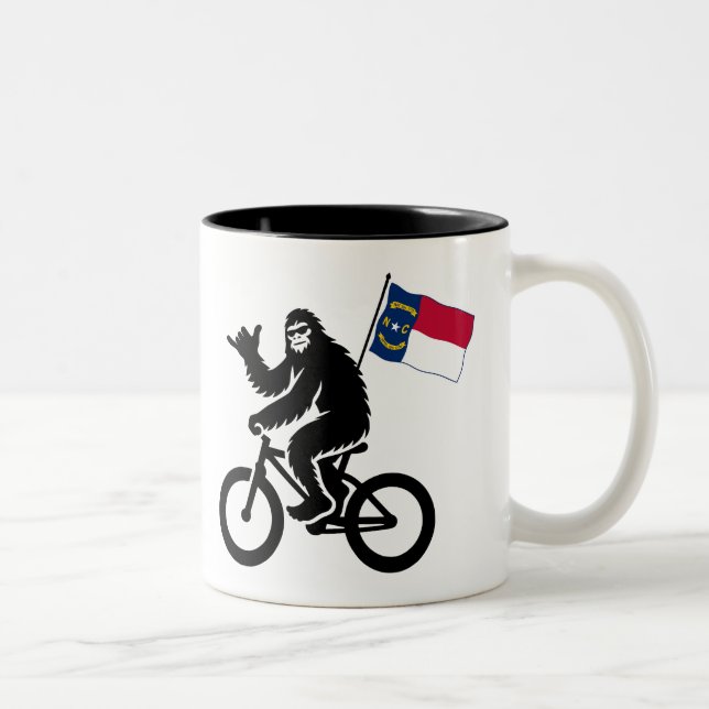 Bigfoot Cycling North Carolina Flag Two-Tone Coffee Mug (Right)