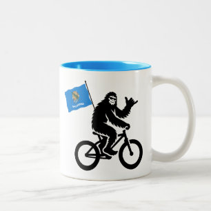 Bigfoot Cycling Oklahoma Flag Two-Tone Coffee Mug