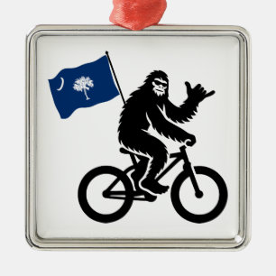 Bigfoot Cycling South Carolina Flag Metal Tree Decoration