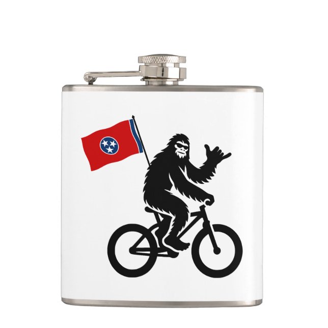 Bigfoot Cycling Tennessee Flag Hip Flask (Front)