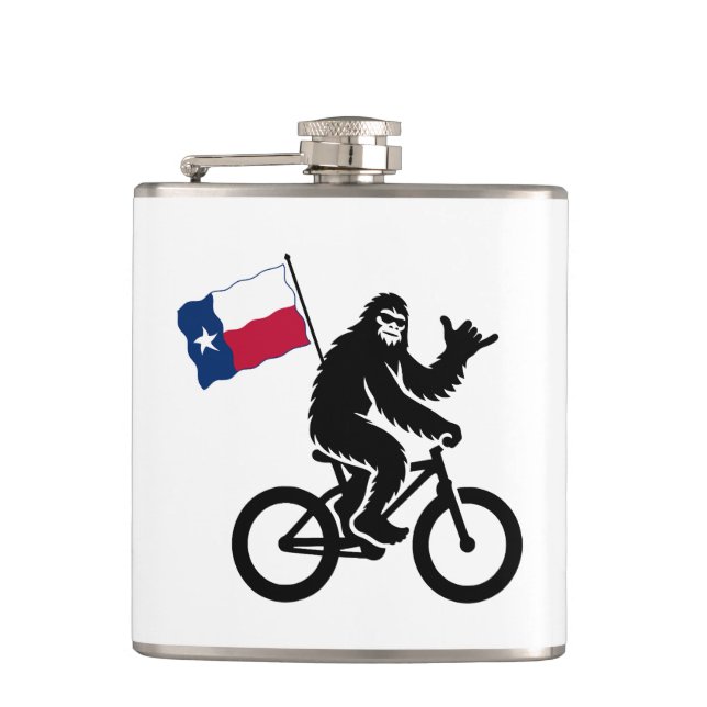 Bigfoot Cycling Texas Flag Hip Flask (Front)
