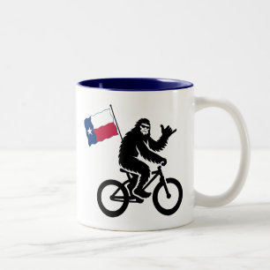 Bigfoot Cycling Texas Flag Two-Tone Coffee Mug
