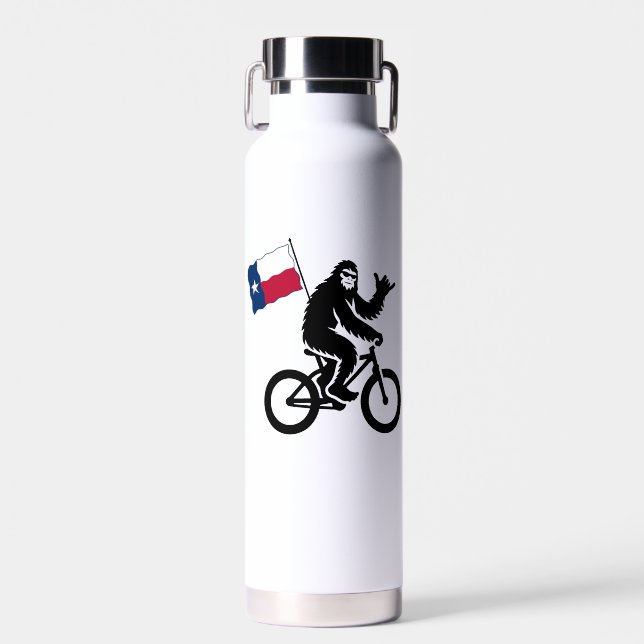 Bigfoot Cycling Texas Flag Water Bottle (Front)