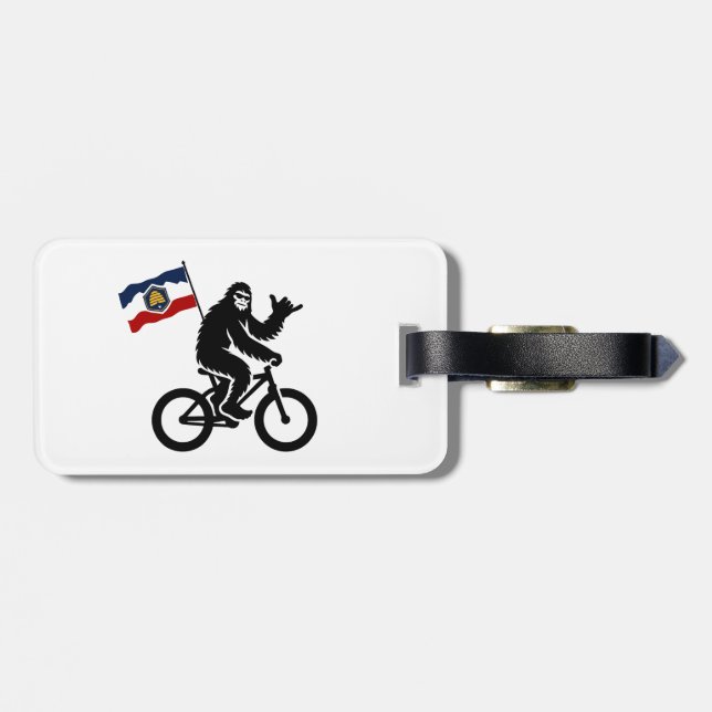 Bigfoot Cycling Utah Flag Luggage Tag (Back Horizontal)