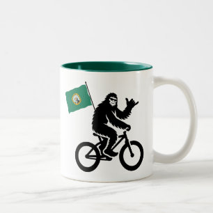 Bigfoot Cycling Washington Flag Two-Tone Coffee Mug