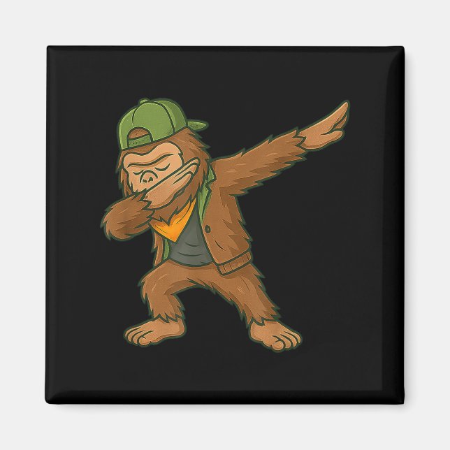 Bigfoot Dab Sasquatch Streetwear Funny Men Women K Magnet (Front)