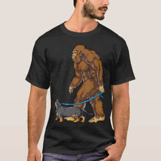Bigfoot Dachshund Dog Walk Funny Sasquatch Lovers  T-Shirt