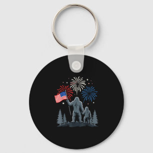 Bigfoot dad 4th of july american flag patriotic key ring