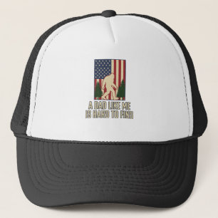 Bigfoot Dad Vintage American Flag Shirt Design_1 Trucker Hat