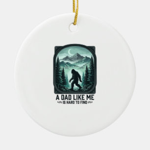 Bigfoot Dad Vintage Engraving Funny Father Shirt D Ceramic Tree Decoration