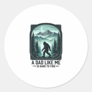 Bigfoot Dad Vintage Engraving Funny Father Shirt D Classic Round Sticker