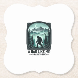 Bigfoot Dad Vintage Engraving Funny Father Shirt D Paper Coaster