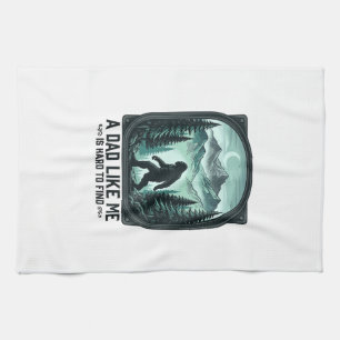 Bigfoot Dad Vintage Engraving Funny Father Shirt D Tea Towel