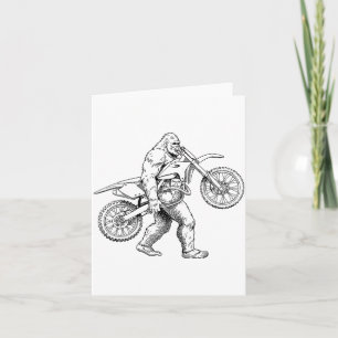 Bigfoot Dirt Bike Sasquatch Biker Card