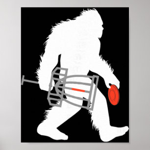 Bigfoot Disc Golf Cryptid Sasquatch Disc Golfer Poster