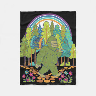 Bigfoot Disc Golf Funny Disc Golfer Flying Disc  Fleece Blanket
