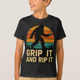 Bigfoot Disc Golf Retro Vintage Grip And Rip Throw T-Shirt