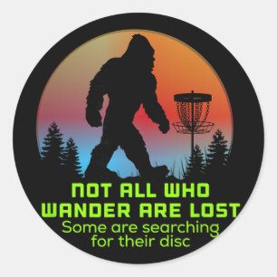 Bigfoot Disc Golf Sasquatch Chain Tosser Funny Big Classic Round Sticker