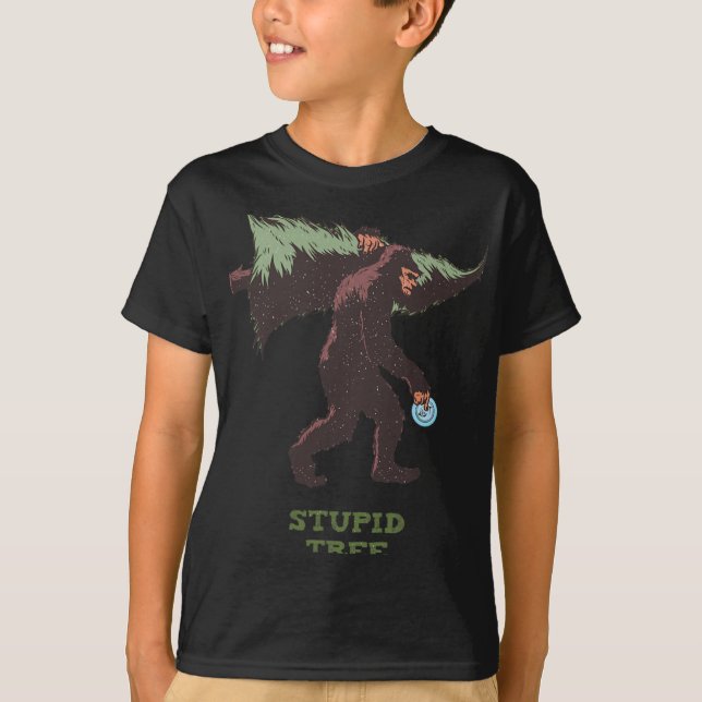 Bigfoot Disc Golf Stupid Tree  T-Shirt (Front)