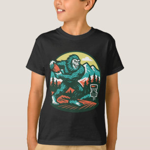 Bigfoot Disc Golfer Sasquatch Disc Golf Retro T-Shirt