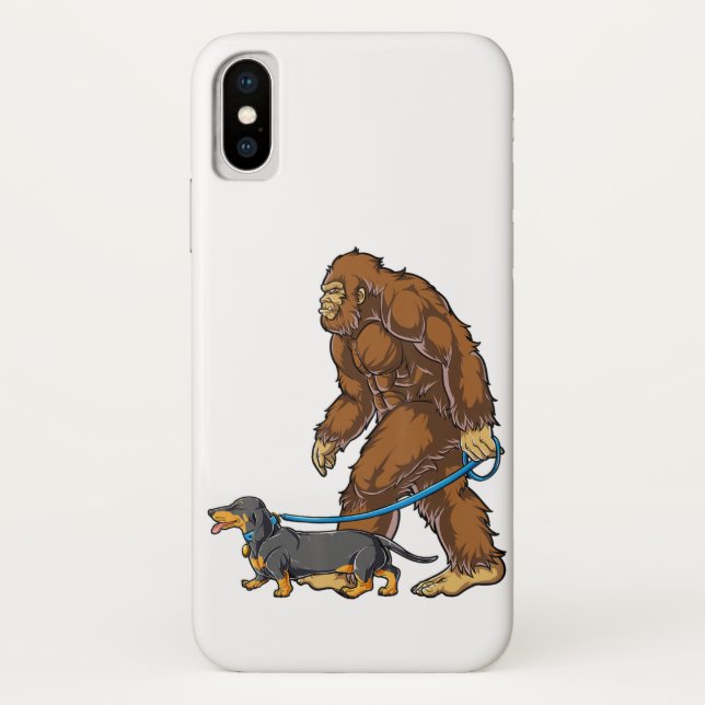 Bigfoot Dog Walk Dachshund T  Sasquatch Kids Men W Case-Mate iPhone Case (Back)