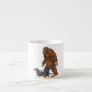 Bigfoot Dog Walk Dachshund T  Sasquatch Kids Men W Espresso Cup