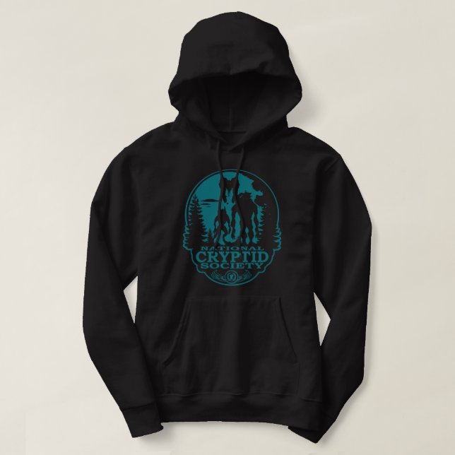 Bigfoot Dogman Mothman UFO National Cryptid Societ Hoodie (Design Front)