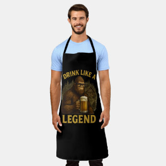 Bigfoot-Drink Like a Legend-BBQ Pit Apron