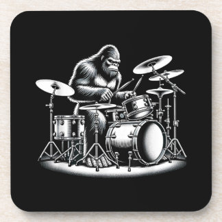 Bigfoot Drummer Sasquatch Playing Drums Musician B Coaster