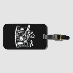 Bigfoot Drummer Sasquatch Playing Drums Musician B Luggage Tag