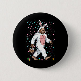Bigfoot Easter Bunny Costume Funny Sasquatch Men W 6 Cm Round Badge