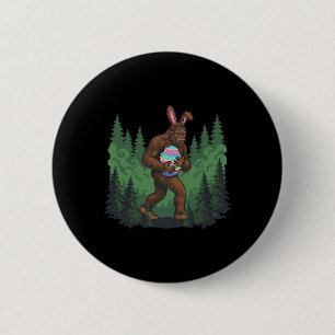 Bigfoot Easter Bunny Sasquatch Egg Hunt Funny Pixe 6 Cm Round Badge
