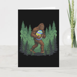 Bigfoot Easter Bunny Sasquatch Egg Hunt Funny Pixe Card