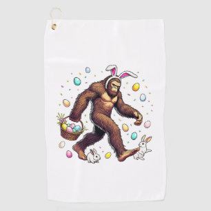 Bigfoot Easter Day Funny Sasquatch Cute Bunny East Golf Towel