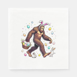Bigfoot Easter Day Funny Sasquatch Cute Bunny East Napkin