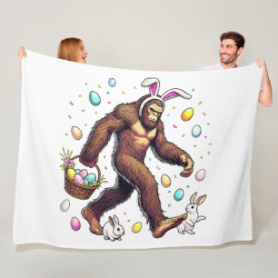 Bigfoot Easter Day Funny Sasquatch Fleece Blanket