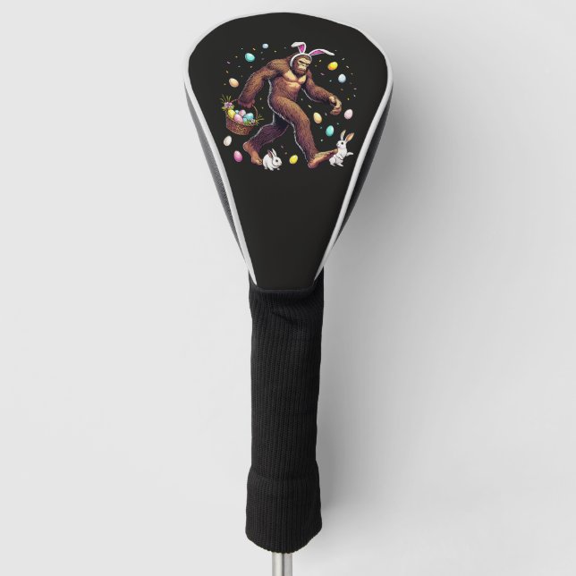 Bigfoot Easter Day Funny Sasquatch Golf Head Cover (Front)