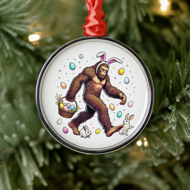Bigfoot Easter Day Funny Sasquatch Metal Tree Decoration (Tree)