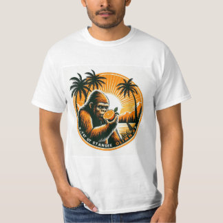 Bigfoot eating an orange T-Shirt