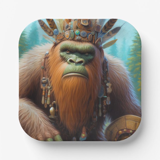 Bigfoot Eco Warrior Paper Plate (Front)