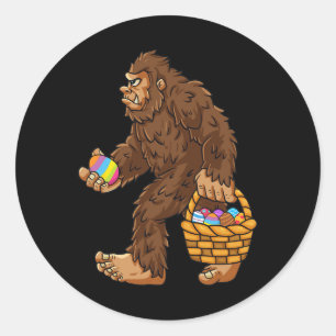 Bigfoot Egg Easter Day Boys Girls Kids Fun Sasquat Classic Round Sticker