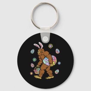 Bigfoot Egg Hunting Easter Bunny Ears Spring Men W Key Ring