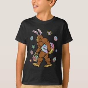 Bigfoot Egg Hunting Easter Bunny Ears Spring Men W T-Shirt